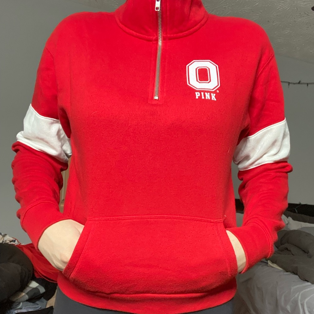 OSU VS pink quarter zip